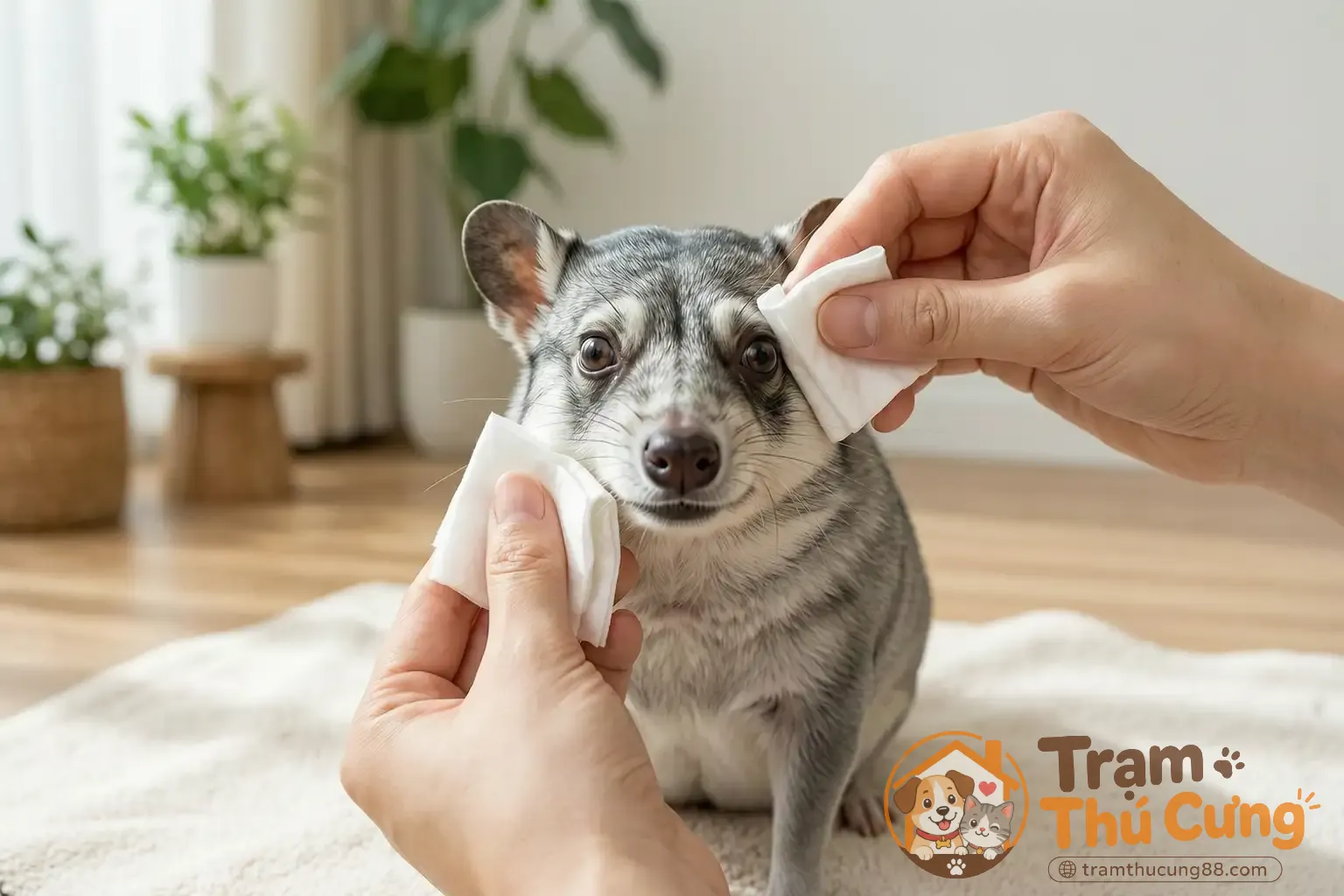 Cách vệ sinh vùng mắt cho Phốc Sóc an toàn tại nhà