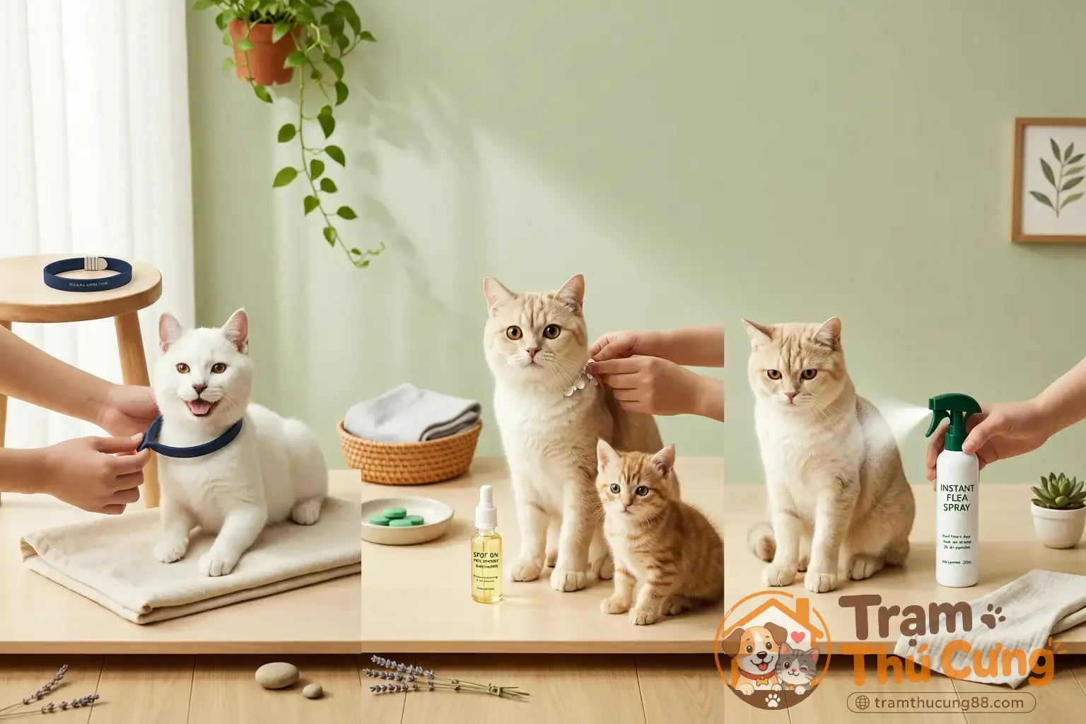 So sánh vòng cổ, thuốc nhỏ gáy và dạng xịt